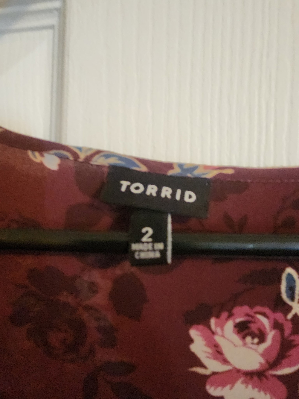 Torrid Burgundy Floral Dress 2 - Picture 4 of 4